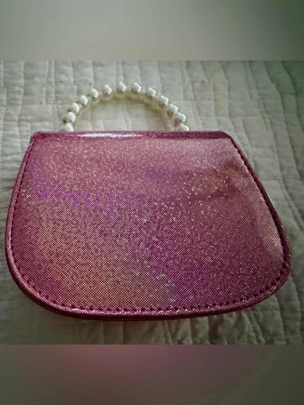 Little Girls Hello Kitty Adorable  Crossbody Handbag - Pink Glitter